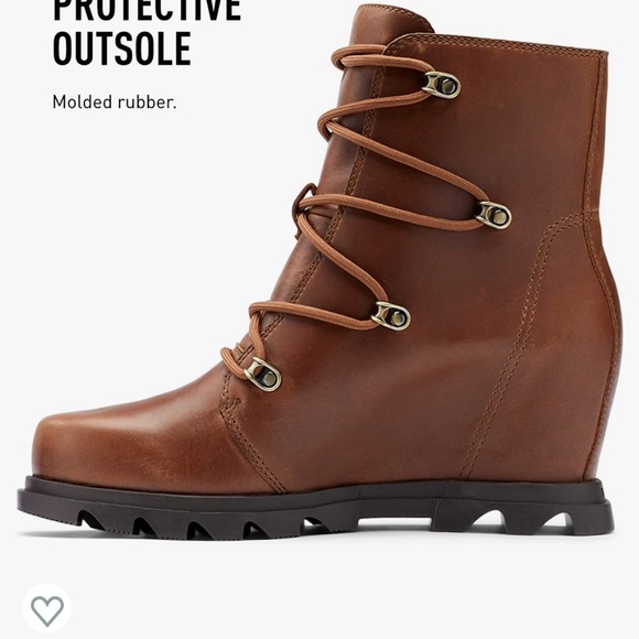 Sorel Joan of Arctic wedge boots in hazelnut leather brand new with box - Picture 5 of 13